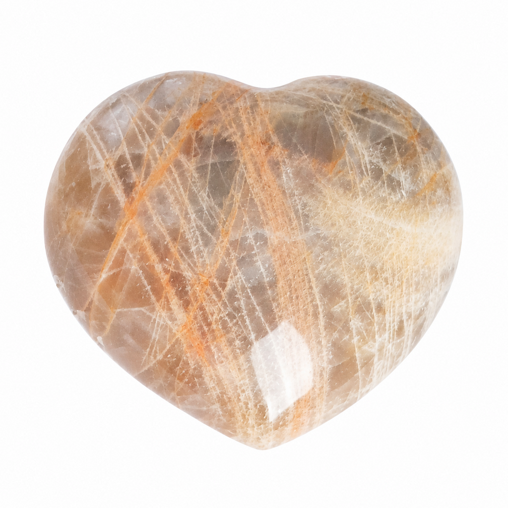 Peach Moonstone Heart - 1 of a Kind