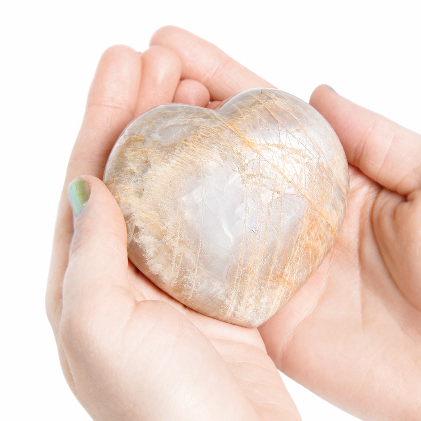 Peach Moonstone Heart - 1 of a Kind