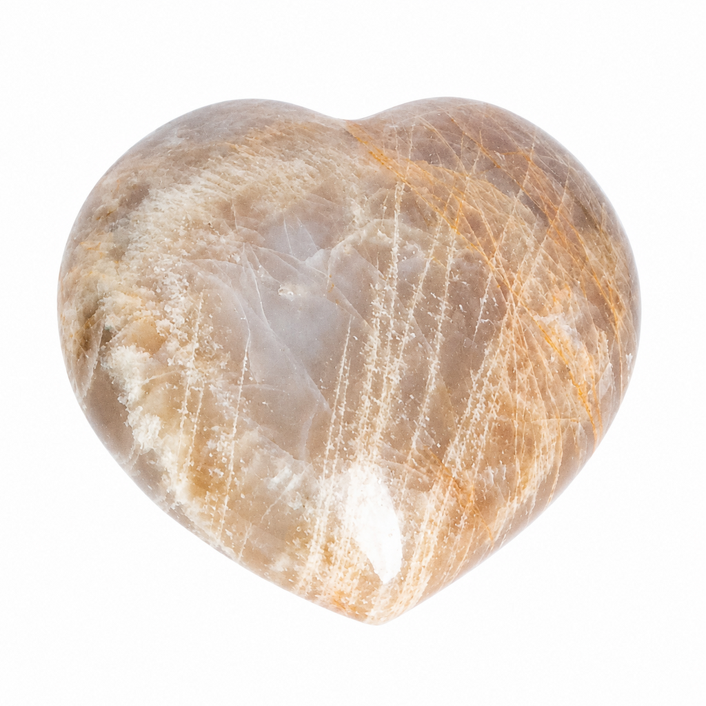 Peach Moonstone Heart - 1 of a Kind