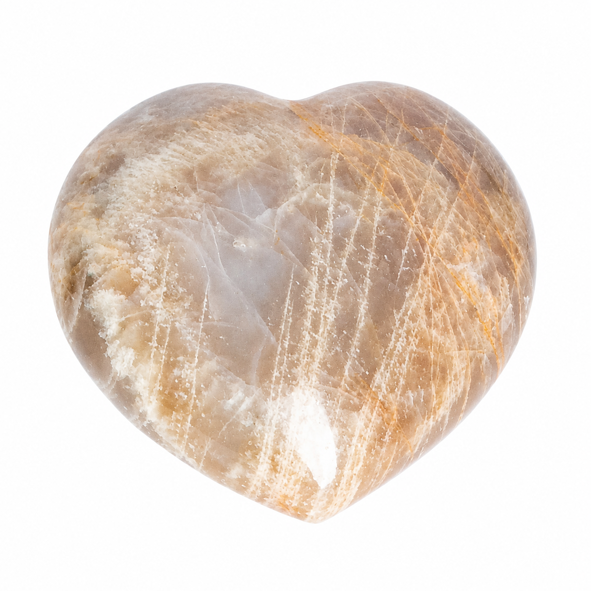 Peach Moonstone Heart - 1 of a Kind
