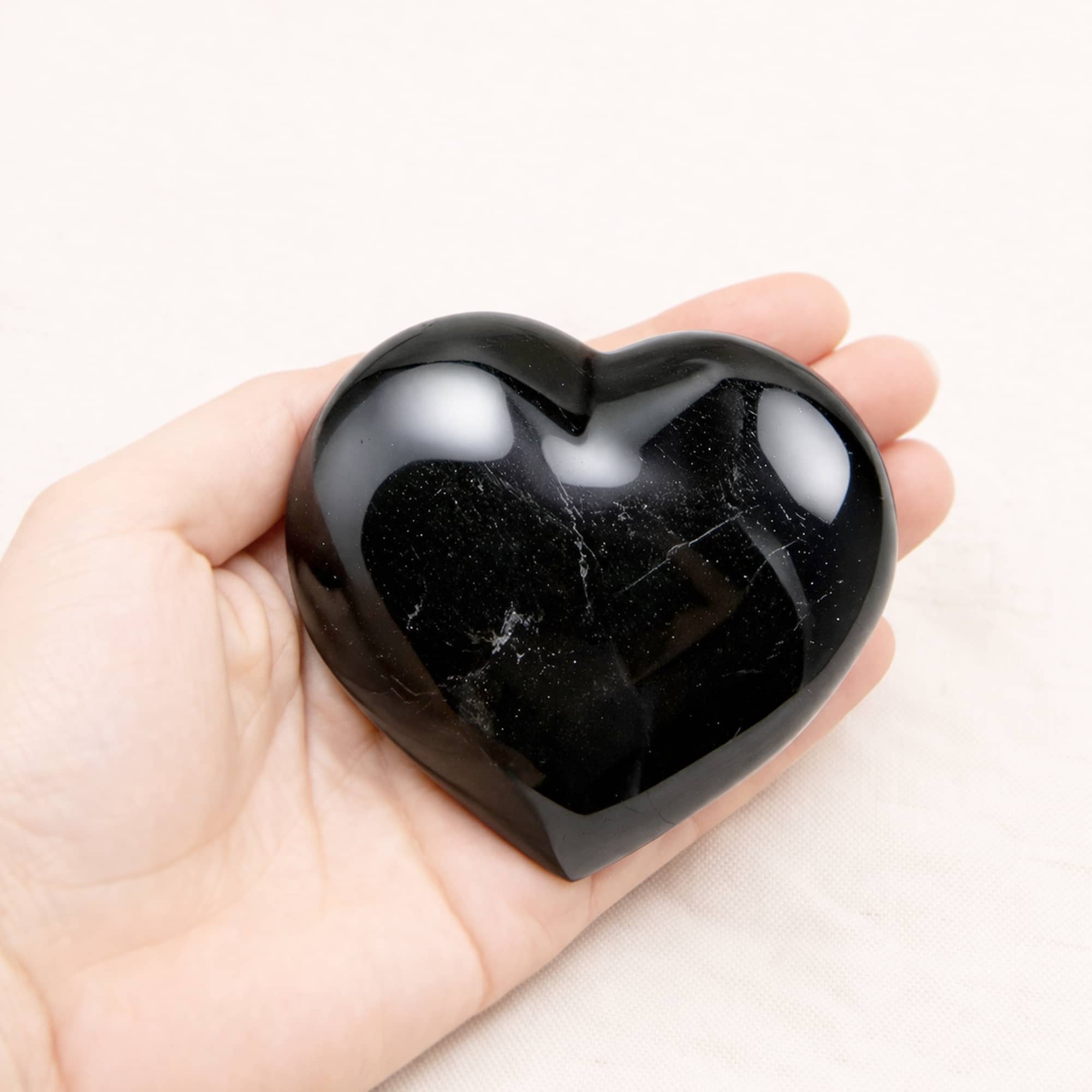 Black Tourmaline Heart - 1 of a Kind - AAA Premium Quality