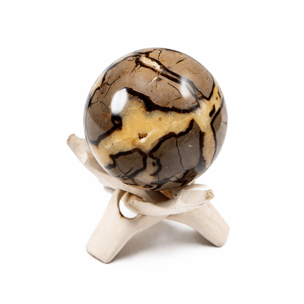 Rare Black Septarian Sphere - 1 of a Kind