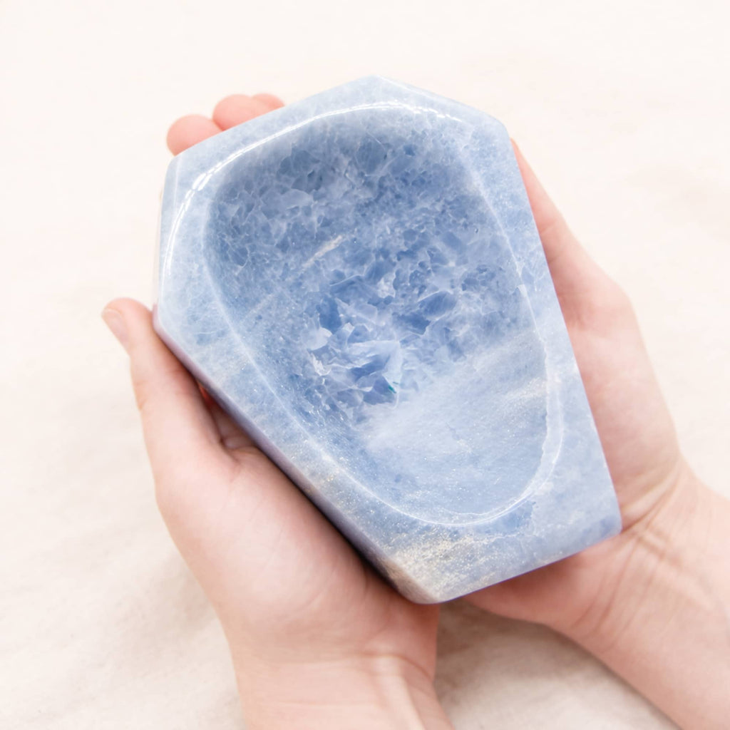 Blue Calcite Freeform Crystal Bowls - 1 of a Kind