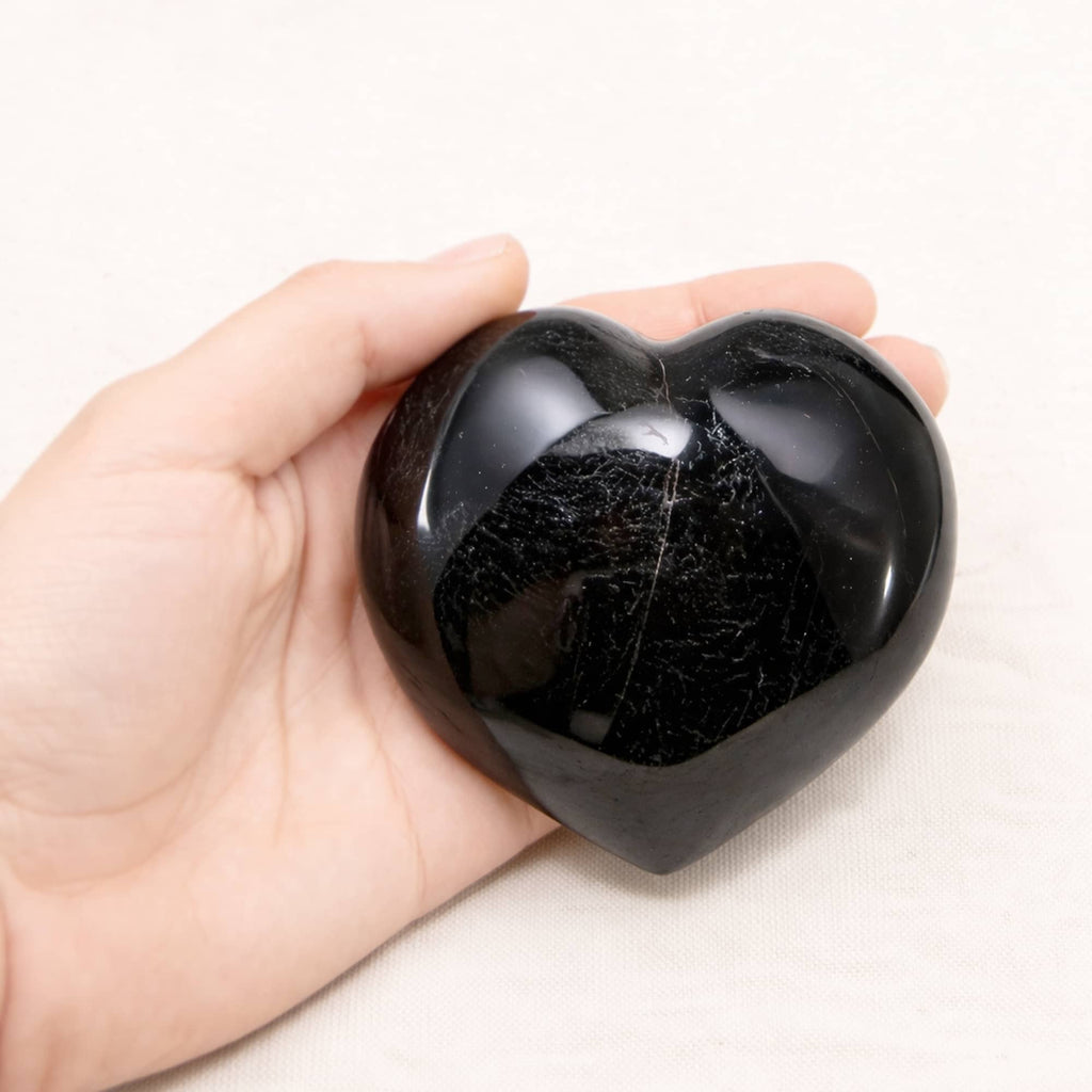 Black Tourmaline Heart - 1 of a Kind - AAA Premium Quality