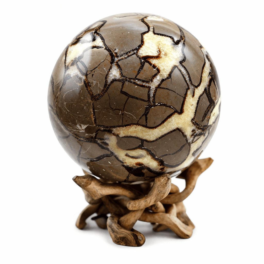 Rare Black Septarian Sphere - 1 of a Kind