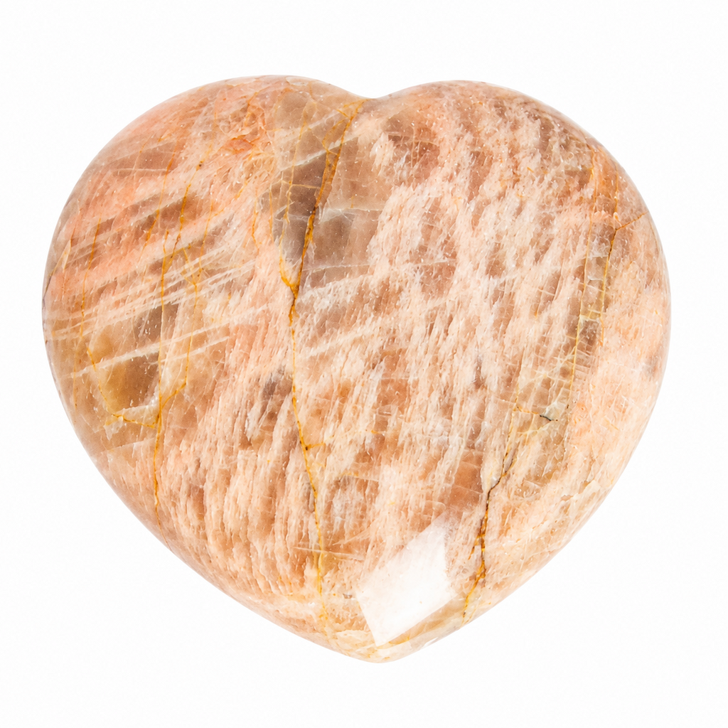 Peach Moonstone Heart - 1 of a Kind