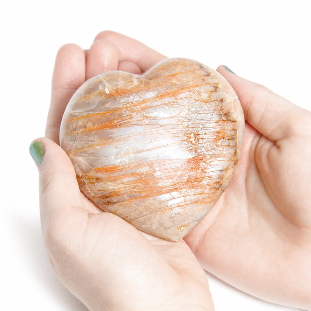 Peach Moonstone Heart - 1 of a Kind