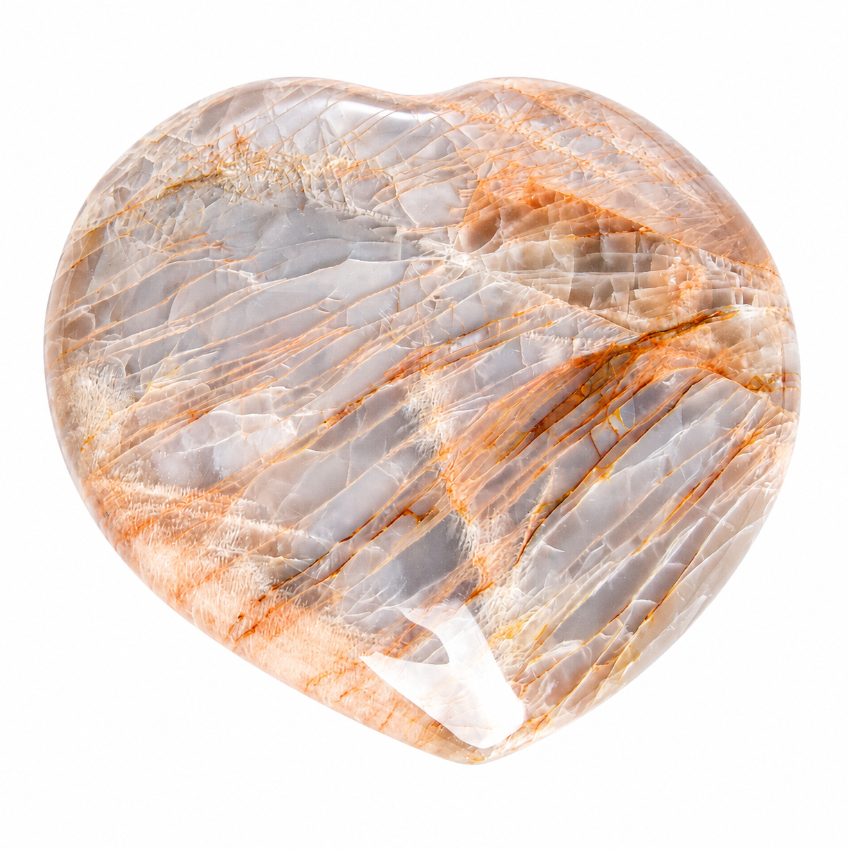 Peach Moonstone Heart - 1 of a Kind