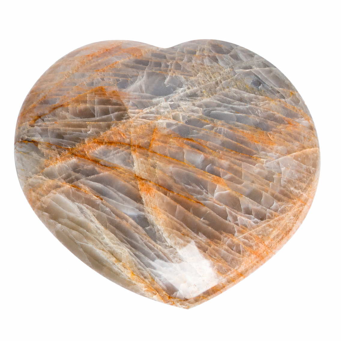 Peach Moonstone Heart - 1 of a Kind