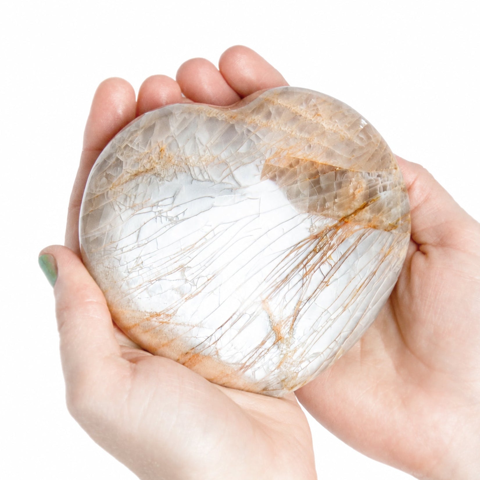 Peach Moonstone Heart - 1 of a Kind