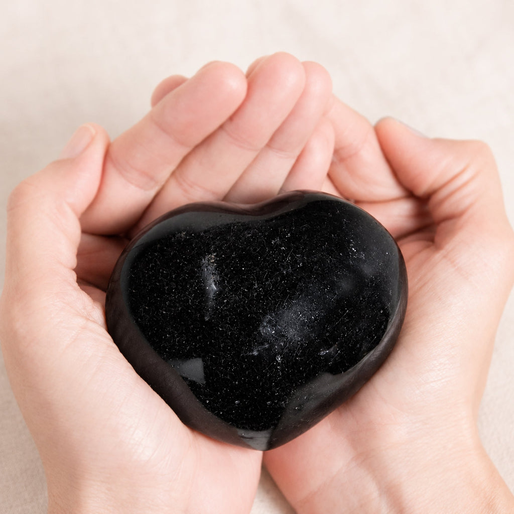 Black Tourmaline Heart - 1 of a Kind - AAA Premium Quality