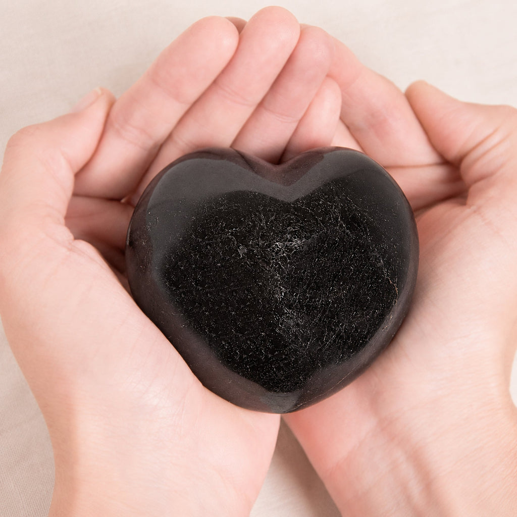 Black Tourmaline Heart - 1 of a Kind - AAA Premium Quality