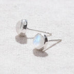 Rainbow Moonstone Silver or Gold Stud Earring