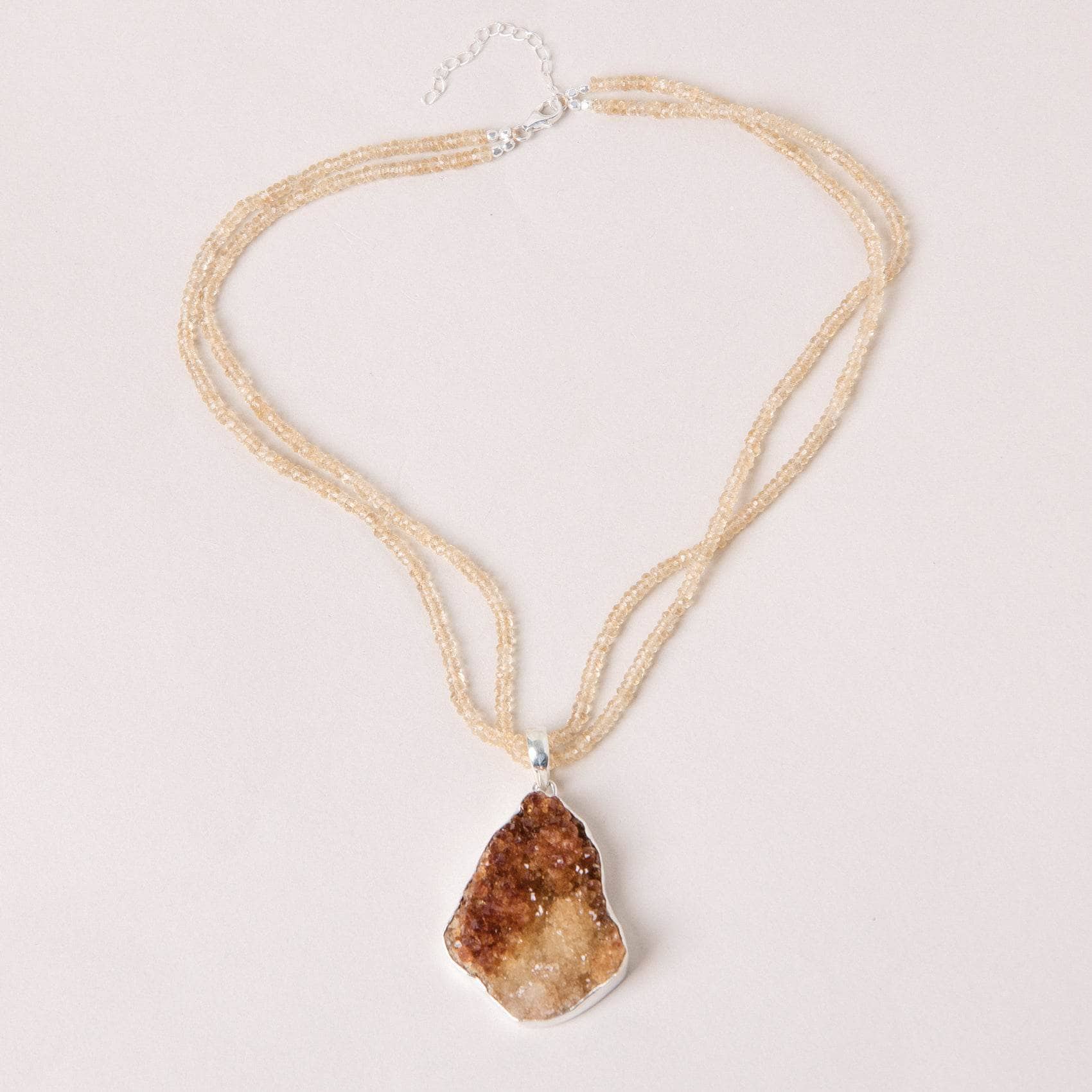 Citrine Druzy Pendant Necklace