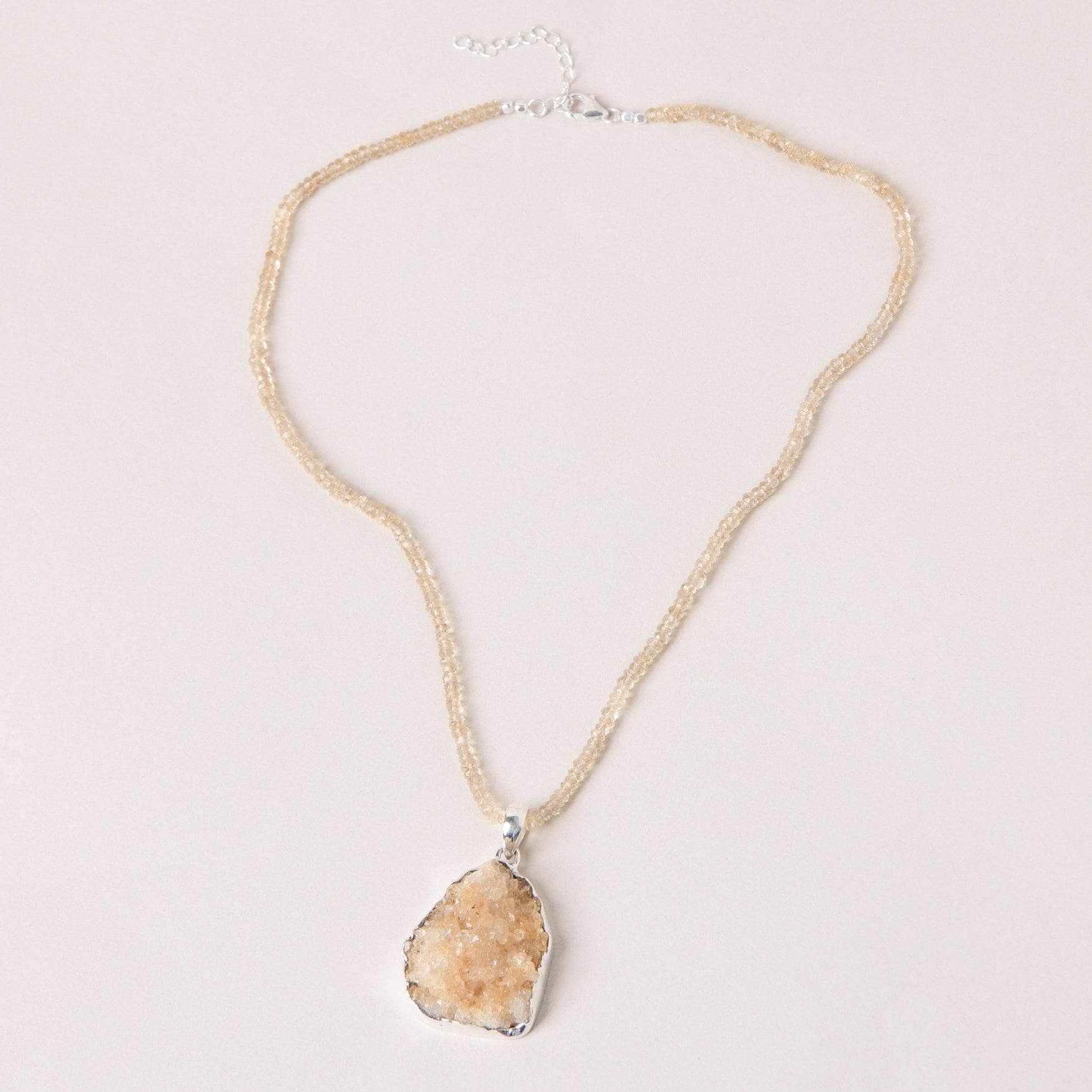 Citrine Druzy Pendant Necklace
