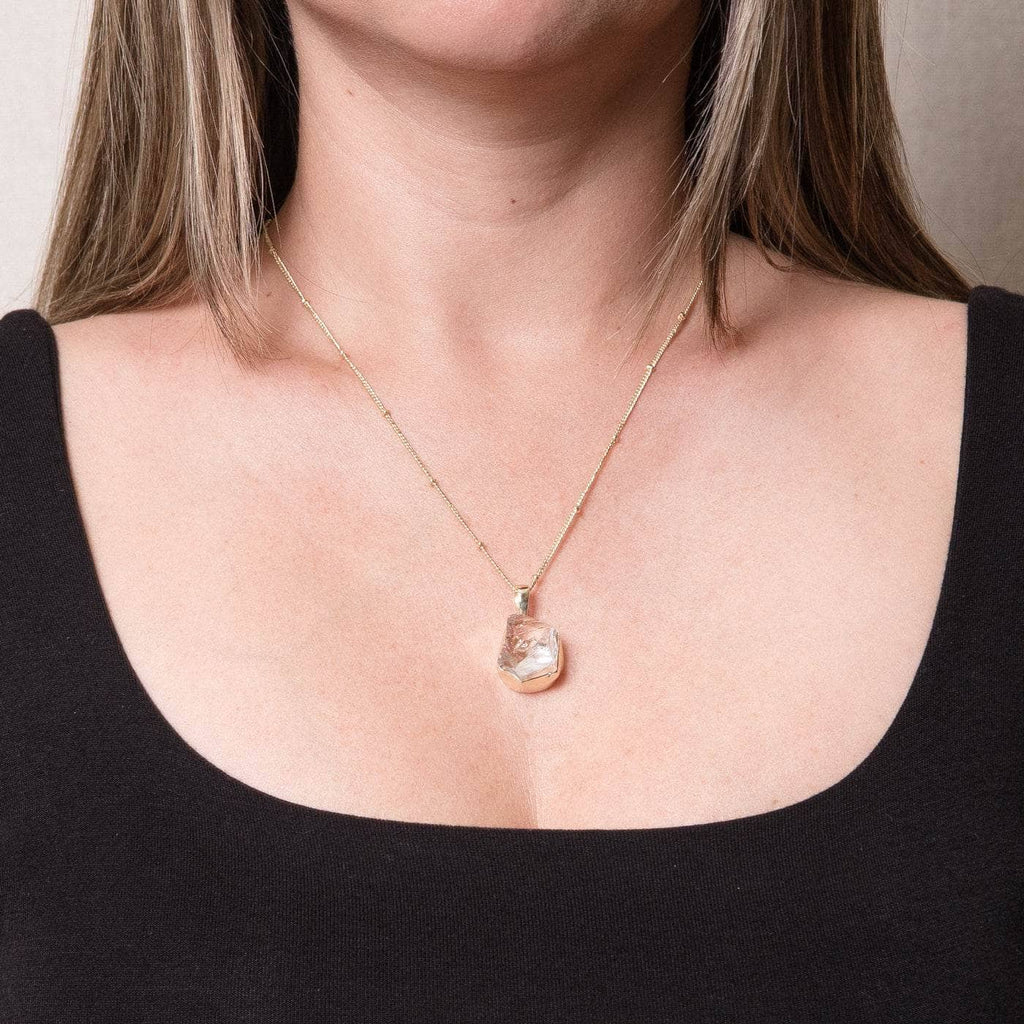 Clear Quartz Raw Crystal Necklace