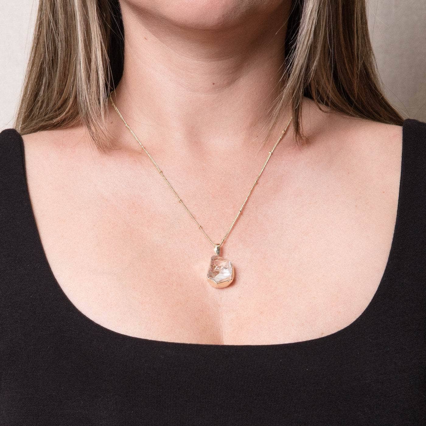 Clear Quartz Raw Crystal Necklace