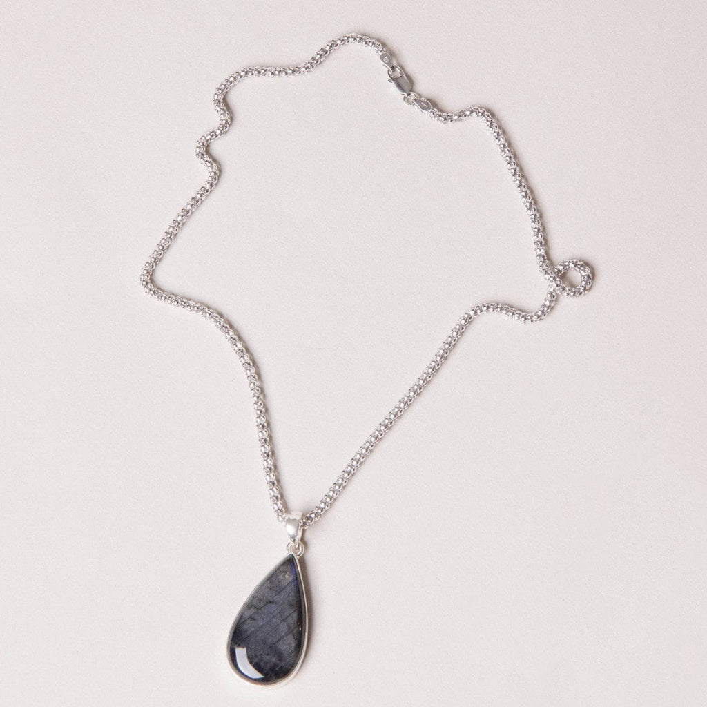 Labradorite Teardrop Pendant Necklace