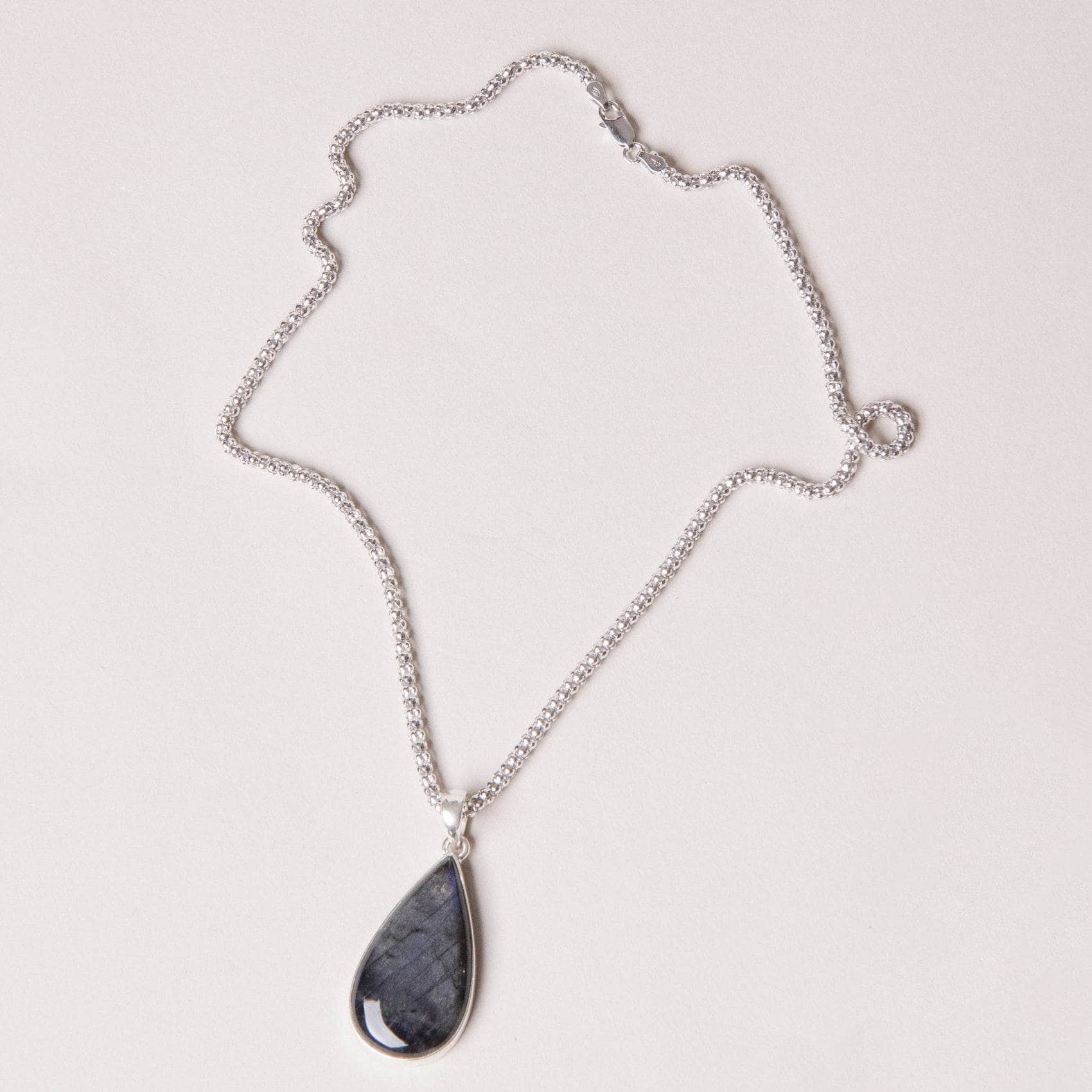 Labradorite Teardrop Pendant Necklace