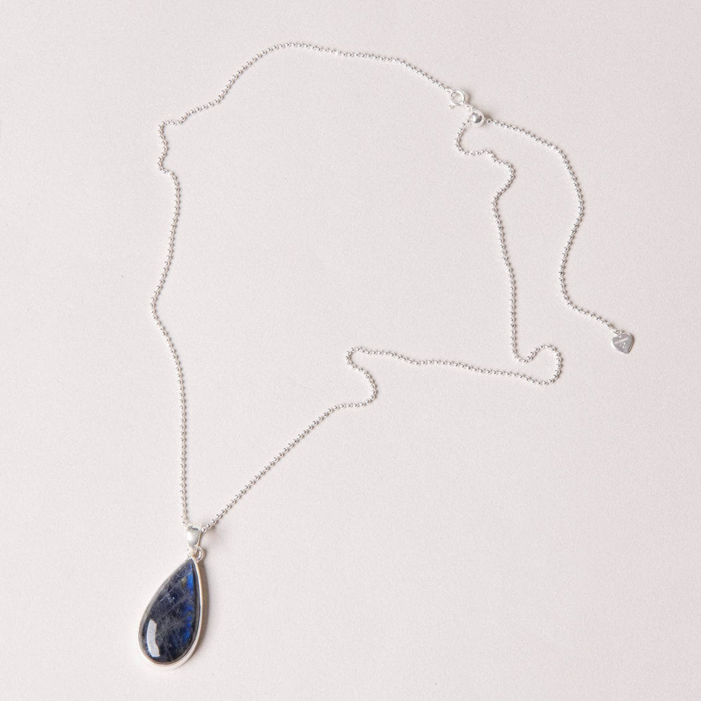 Labradorite Teardrop Pendant Necklace