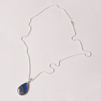 Genuine Labradorite Teardrop Pendant Necklace