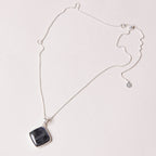 Labradorite Diamond Pendant Necklace - 1 of a Kind