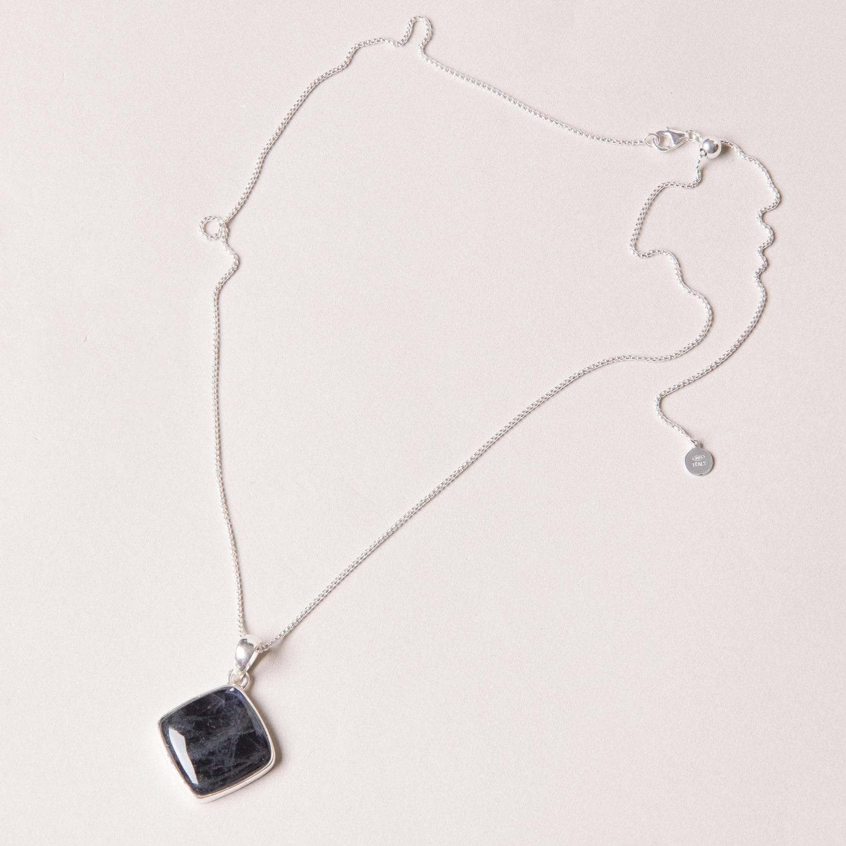 Labradorite Diamond Pendant Necklace - 1 of a Kind