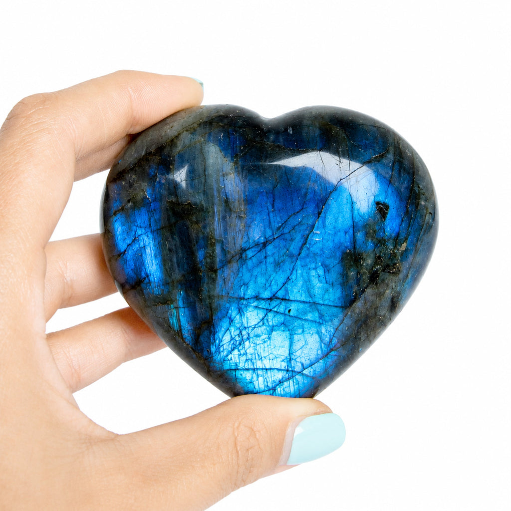 Labradorite Blue Flame Heart