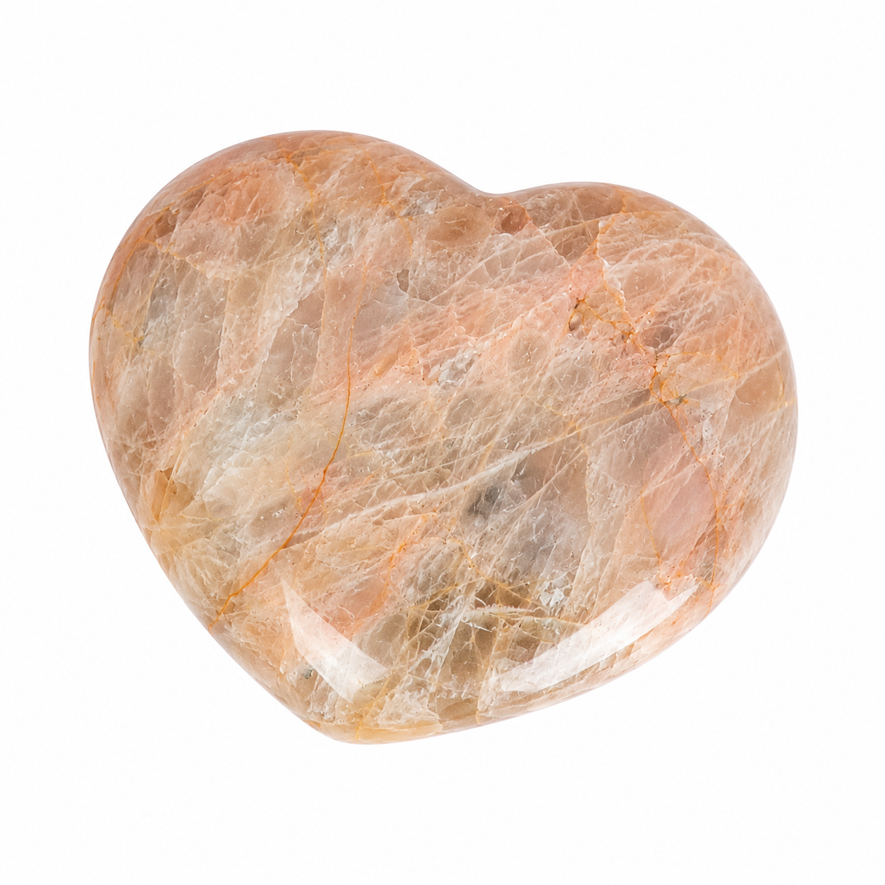 Peach Moonstone Heart - 1 of a Kind