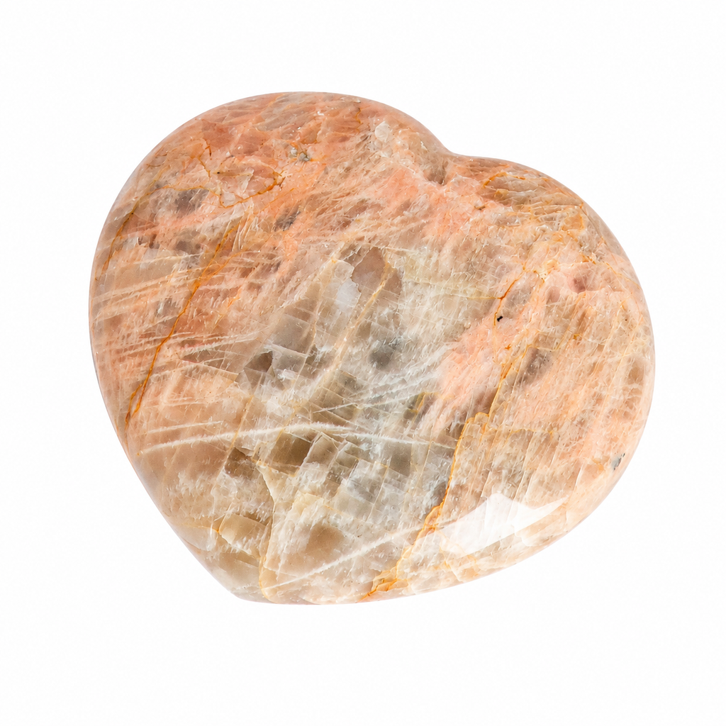 Peach Moonstone Heart - 1 of a Kind
