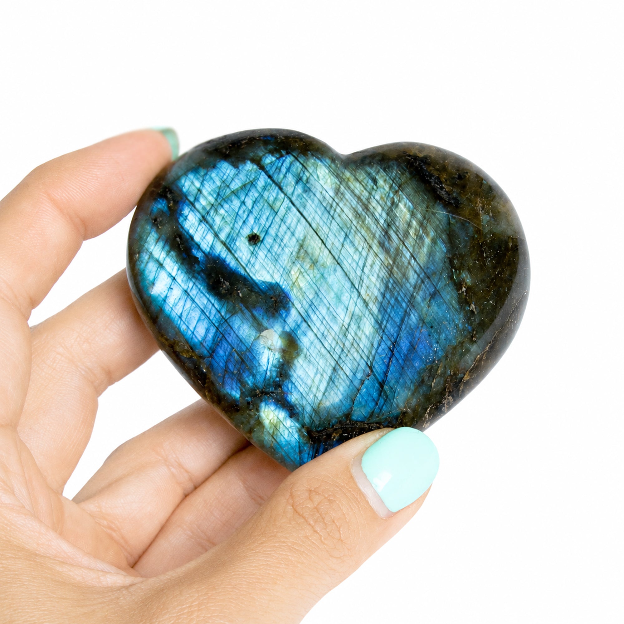 Labradorite Blue Flame Heart