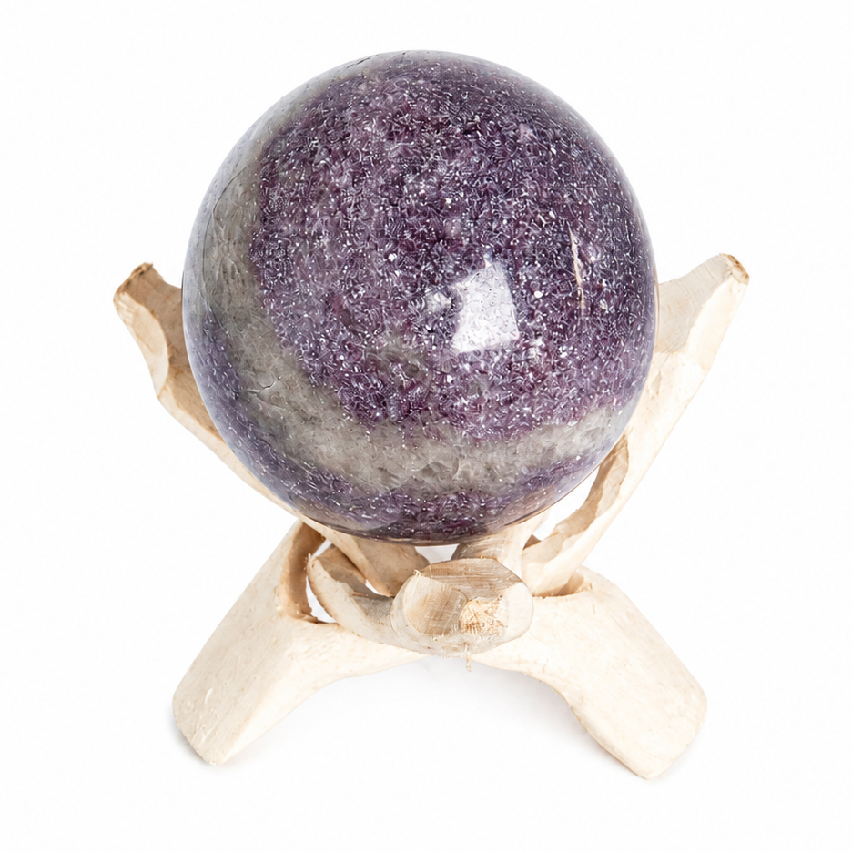 Lepidolite Sphere with Tripod - AAA Premium Quality