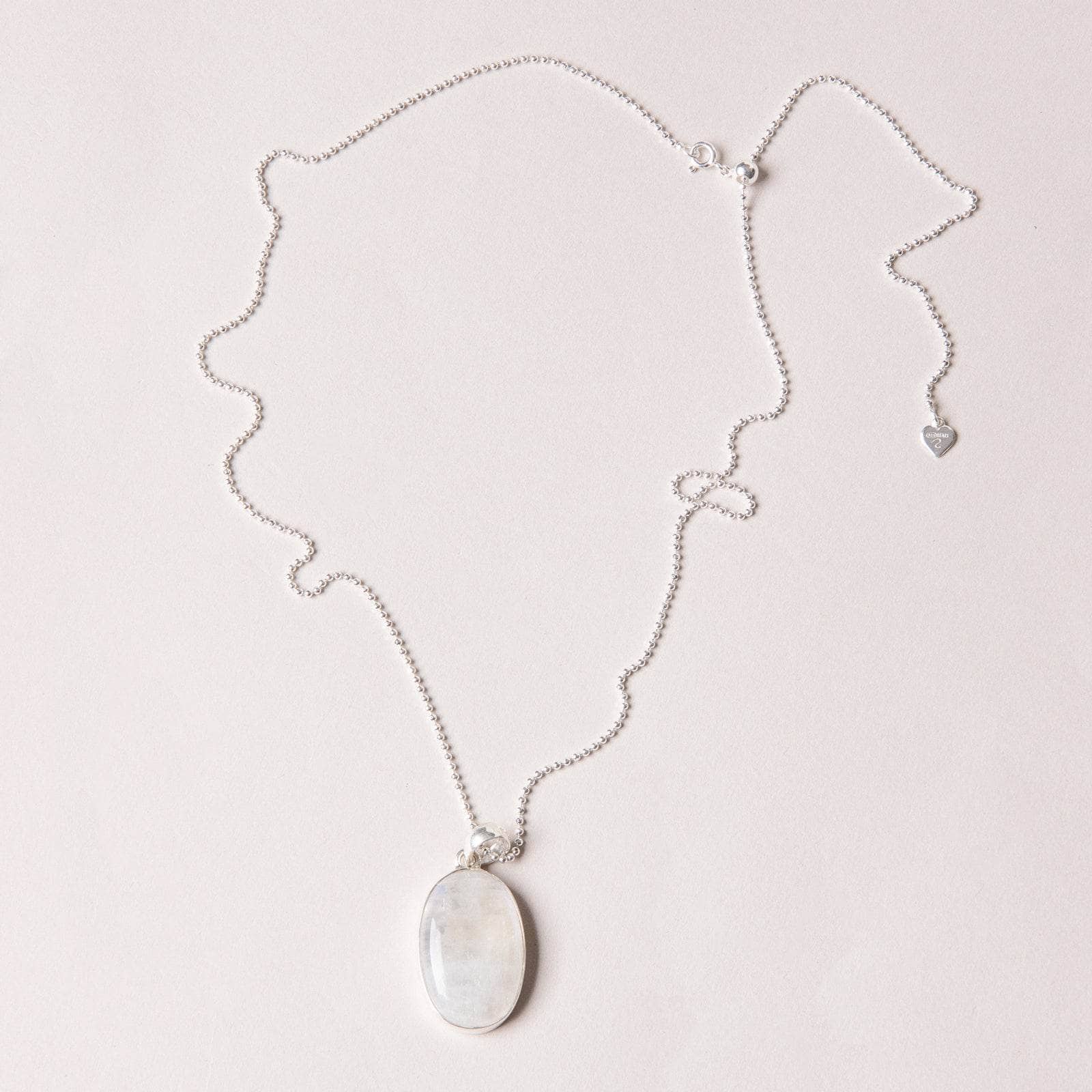Rainbow Moonstone Oval Pendant Necklace