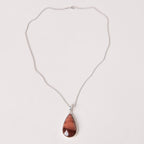 Red Tiger Eye Teardrop Pendant Necklace