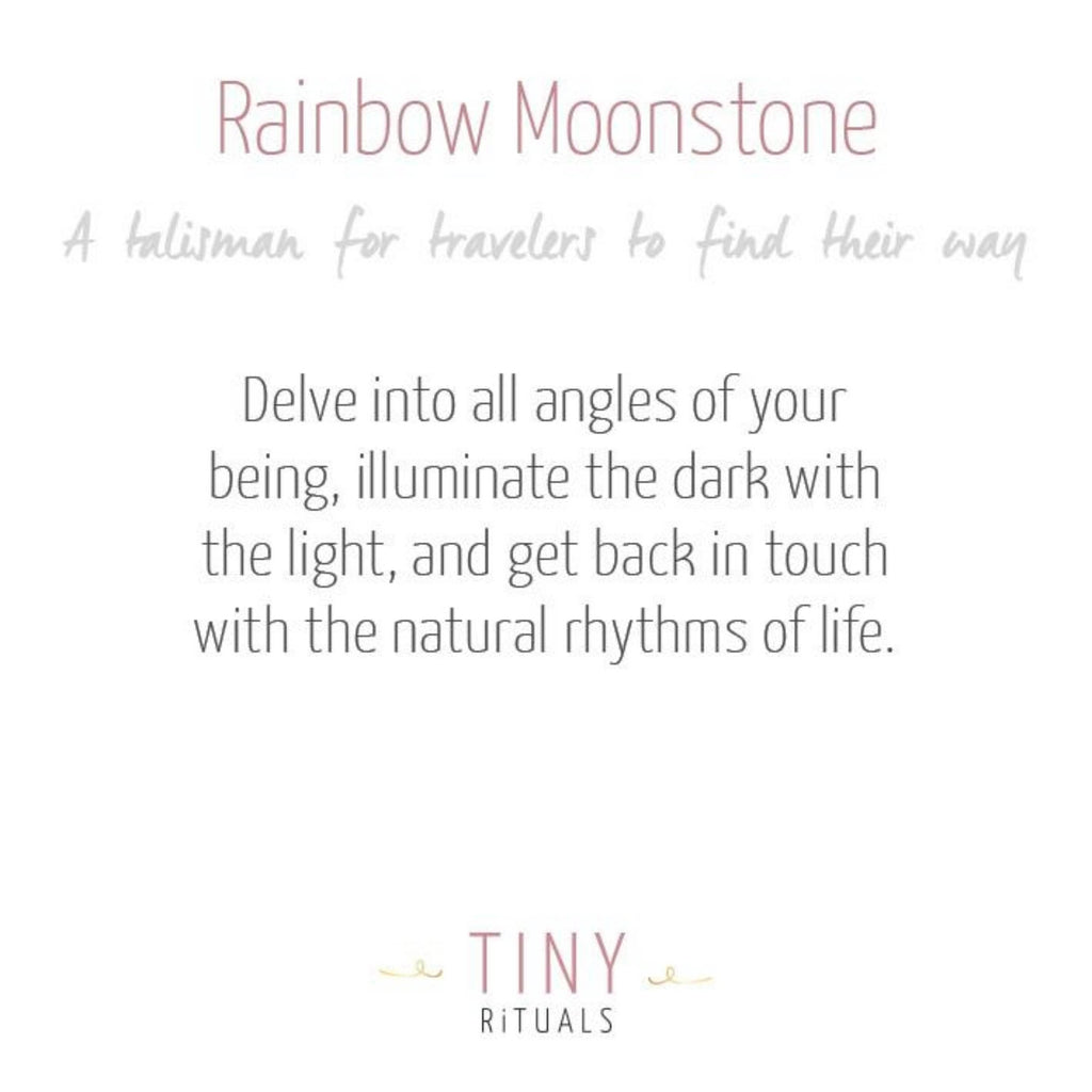 Rainbow Moonstone Silver or Gold Stud Earring