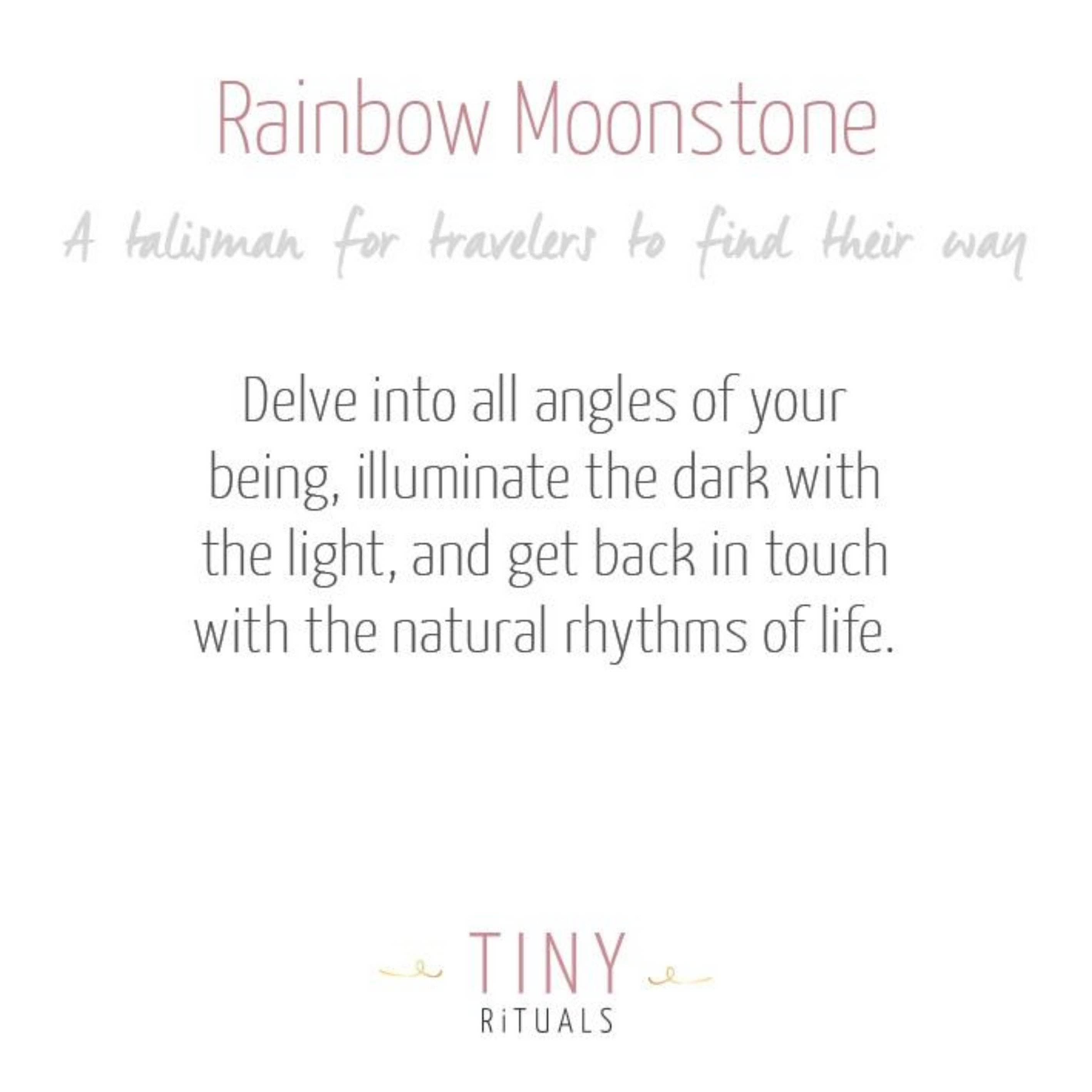 Rainbow Moonstone Silver or Gold Stud Earring