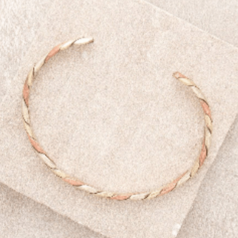 Fair Trade 3 Metal Twisted Bangle