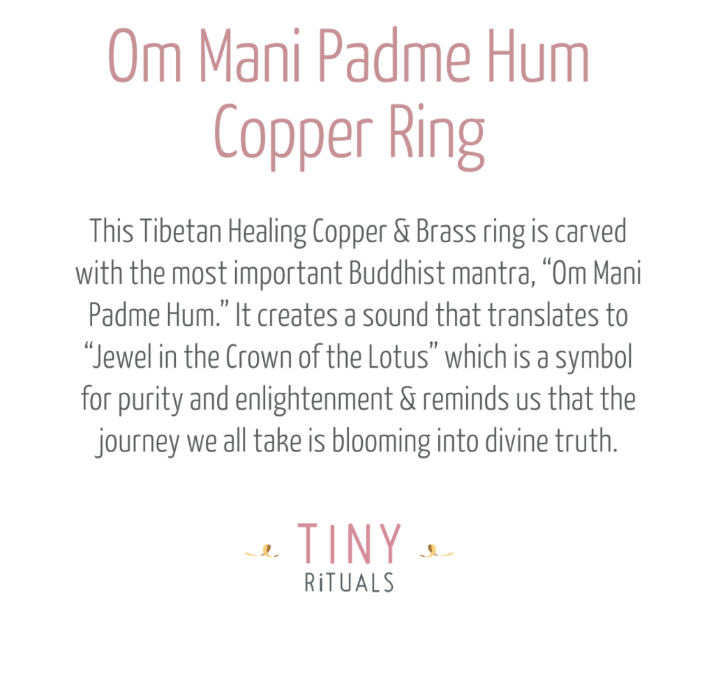 Om Mani Padme Hum Copper Ring