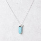 Rare Genuine Larimar Crystal Point Necklace