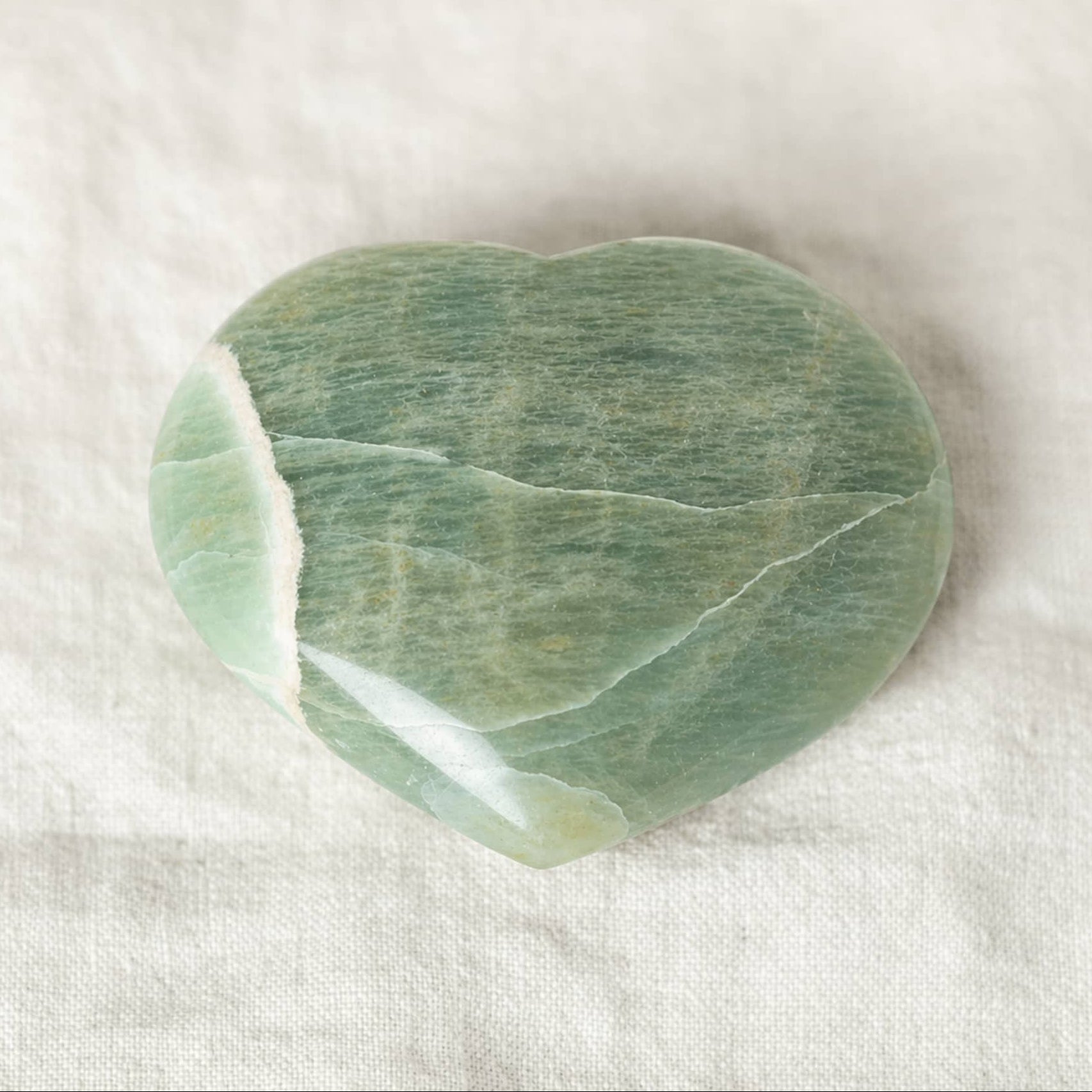 Rare Green Moonstone Heart - 1 of a Kind