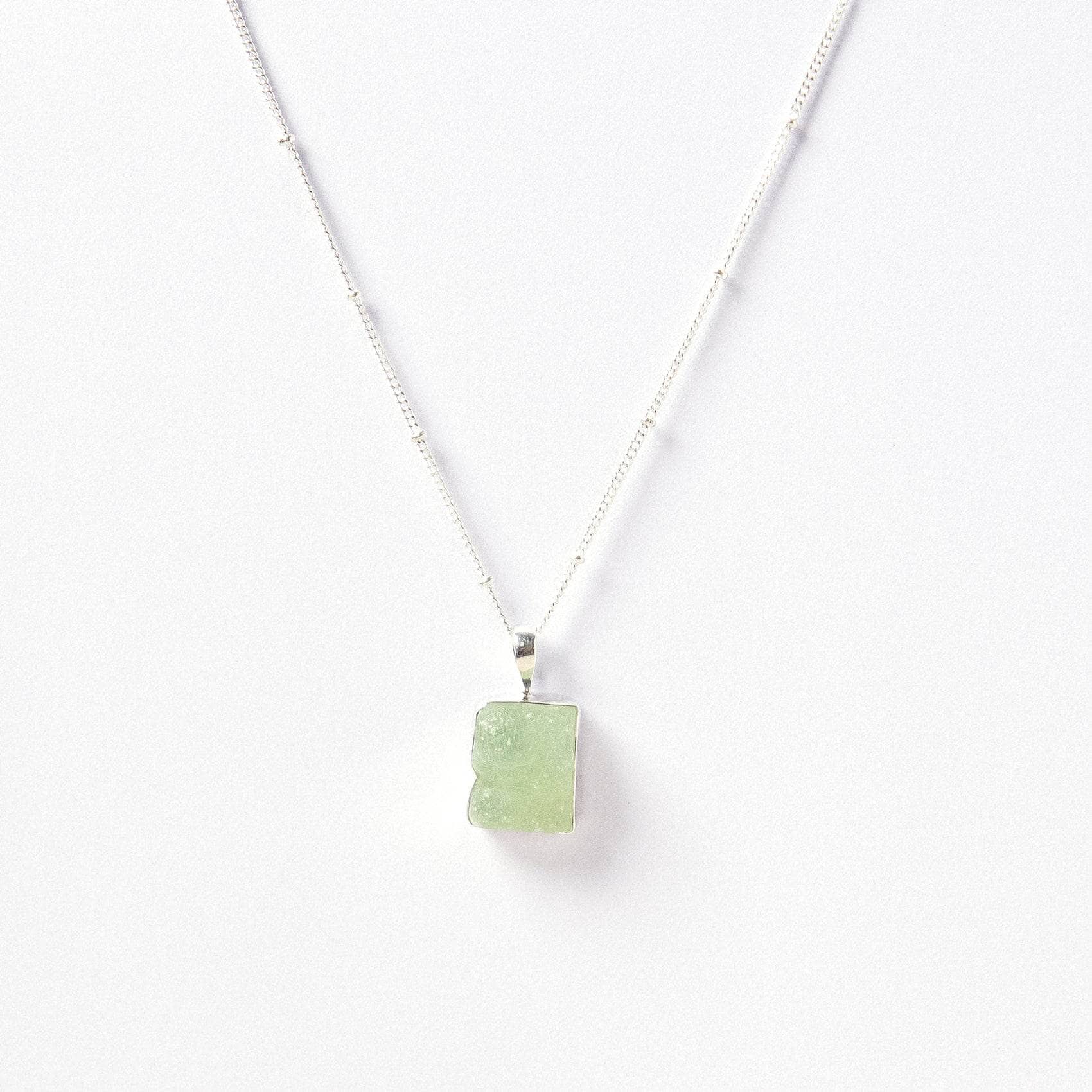 Prehnite Raw Crystal Necklace