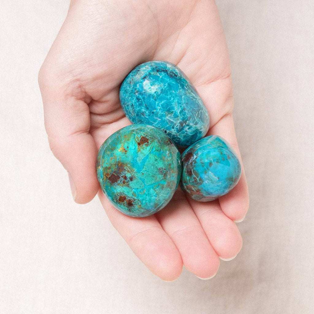 Peruvian Chrysocolla Palm Stone