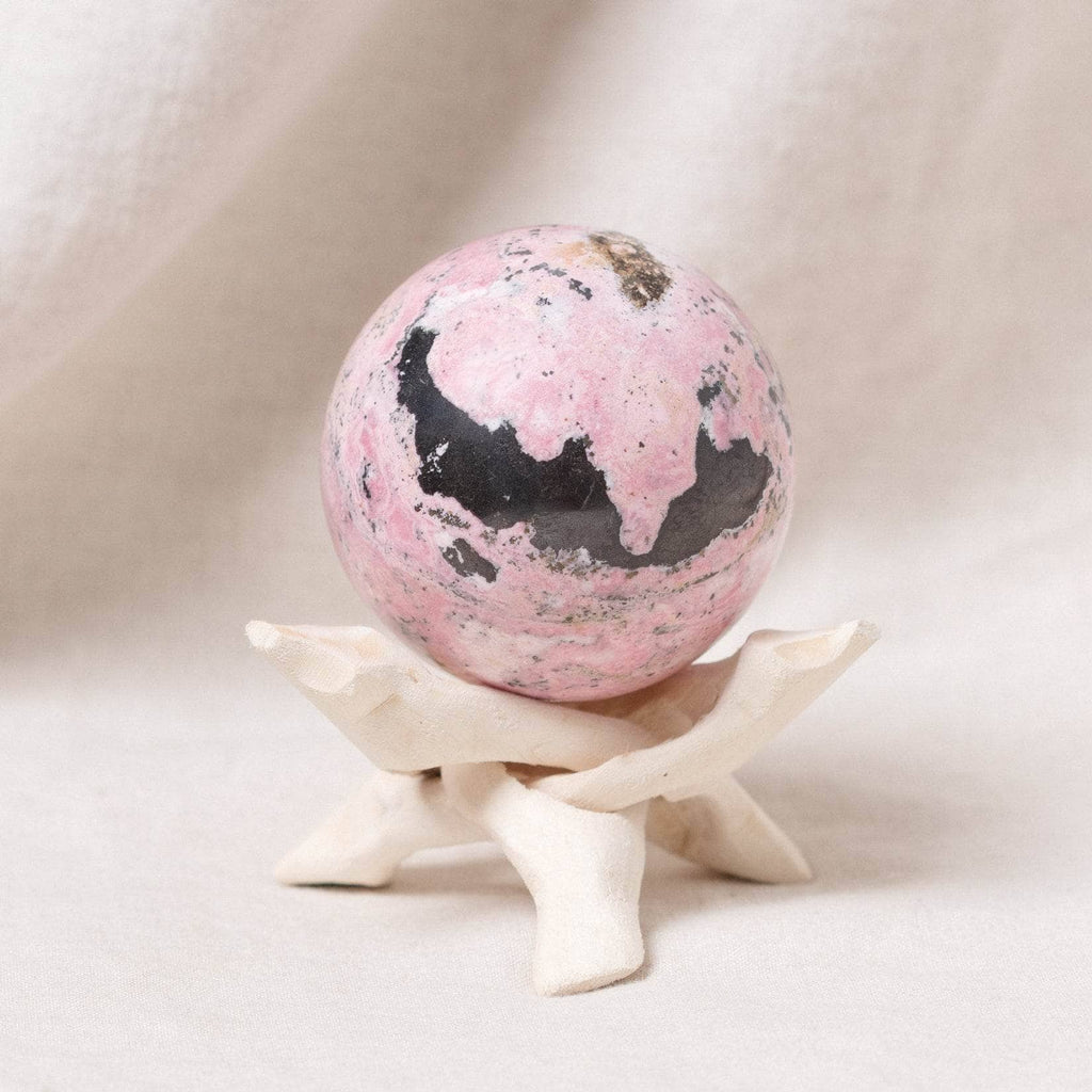 Peruvian Rhodonite Sphere with Tripod