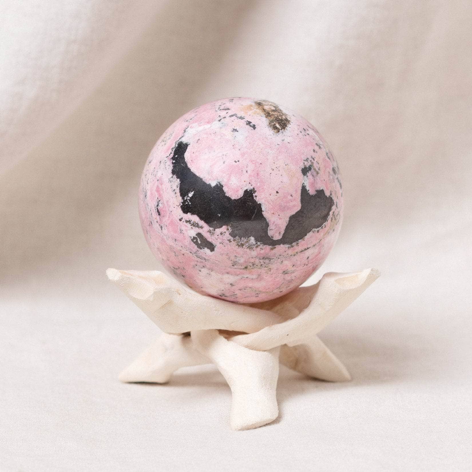 Peruvian Rhodonite Sphere with Tripod