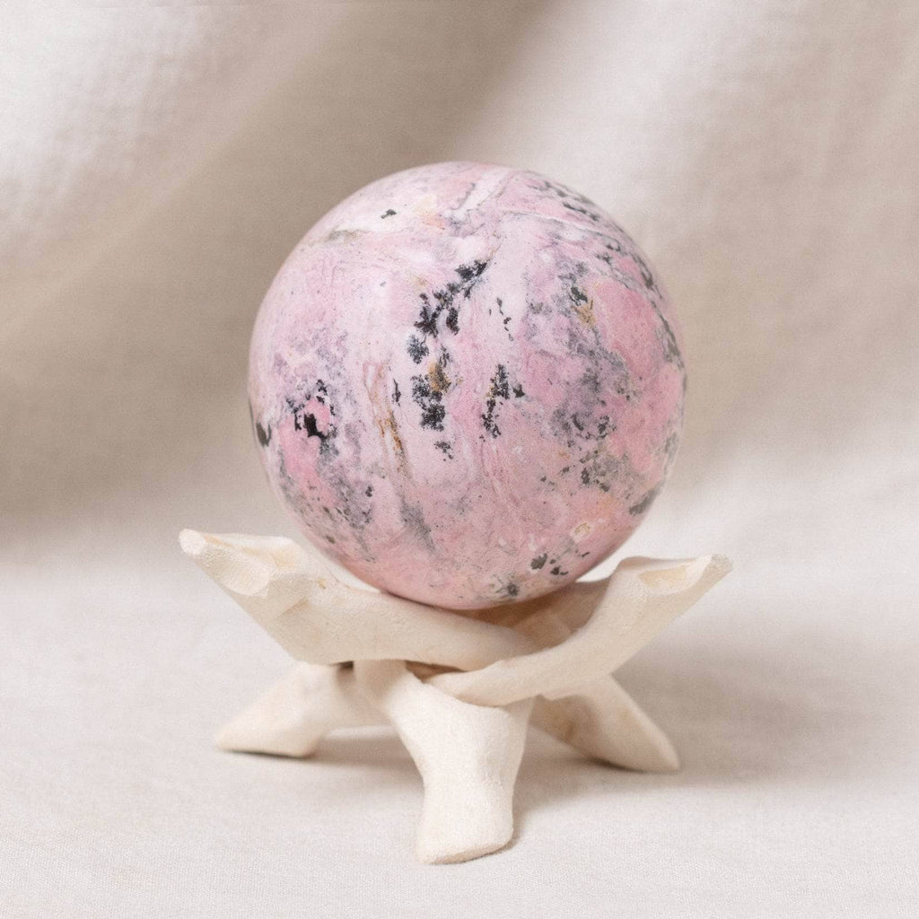 Peruvian Rhodonite Sphere with Tripod