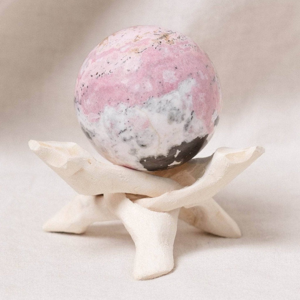 Peruvian Rhodonite Sphere with Tripod