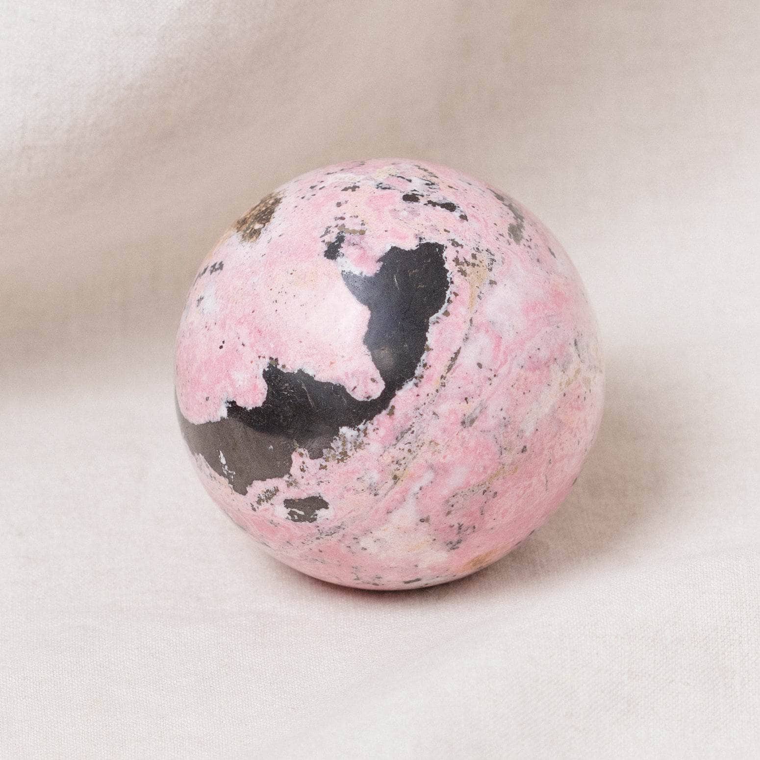Peruvian Rhodonite Sphere with Tripod