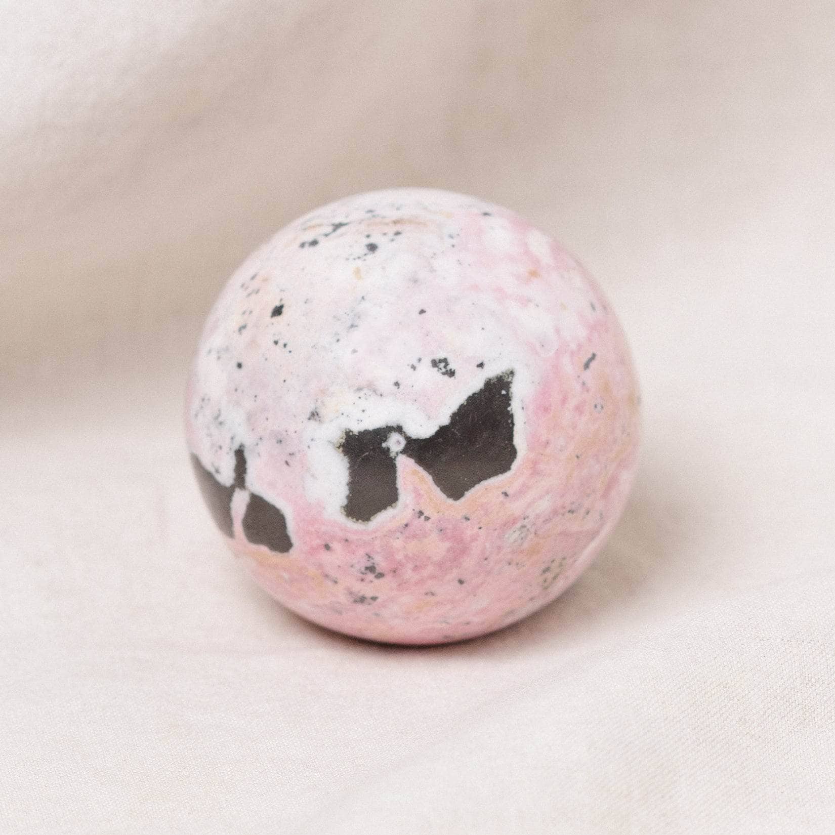 Peruvian Rhodonite Sphere with Tripod