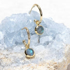 Labradorite Golden Hoop Earrings