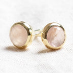 Rose Quartz Silver or Gold Stud Earring